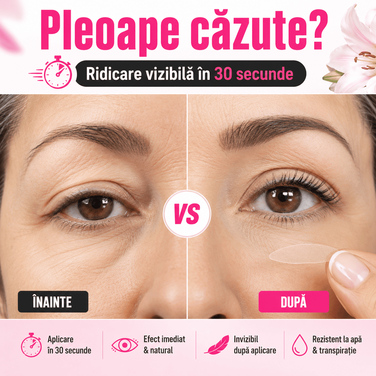 Plasturi Invizibili pentru Ridicarea Pleoapelor - 240 buc.