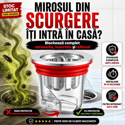 Clapetă anti-miros cu FILTRU