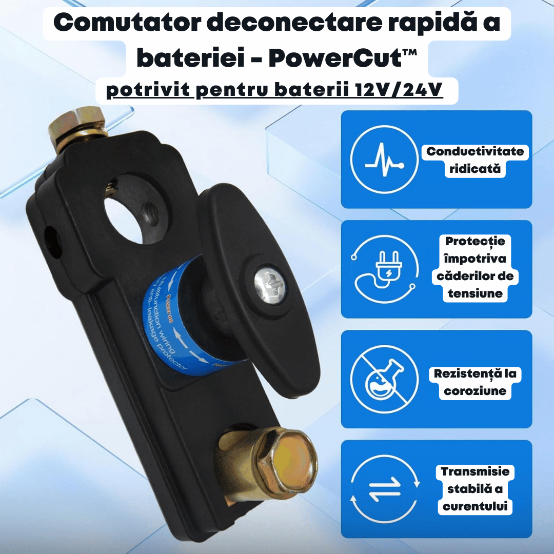 Comutator deconectare rapidă baterie 12V/24V - PowerCut™
