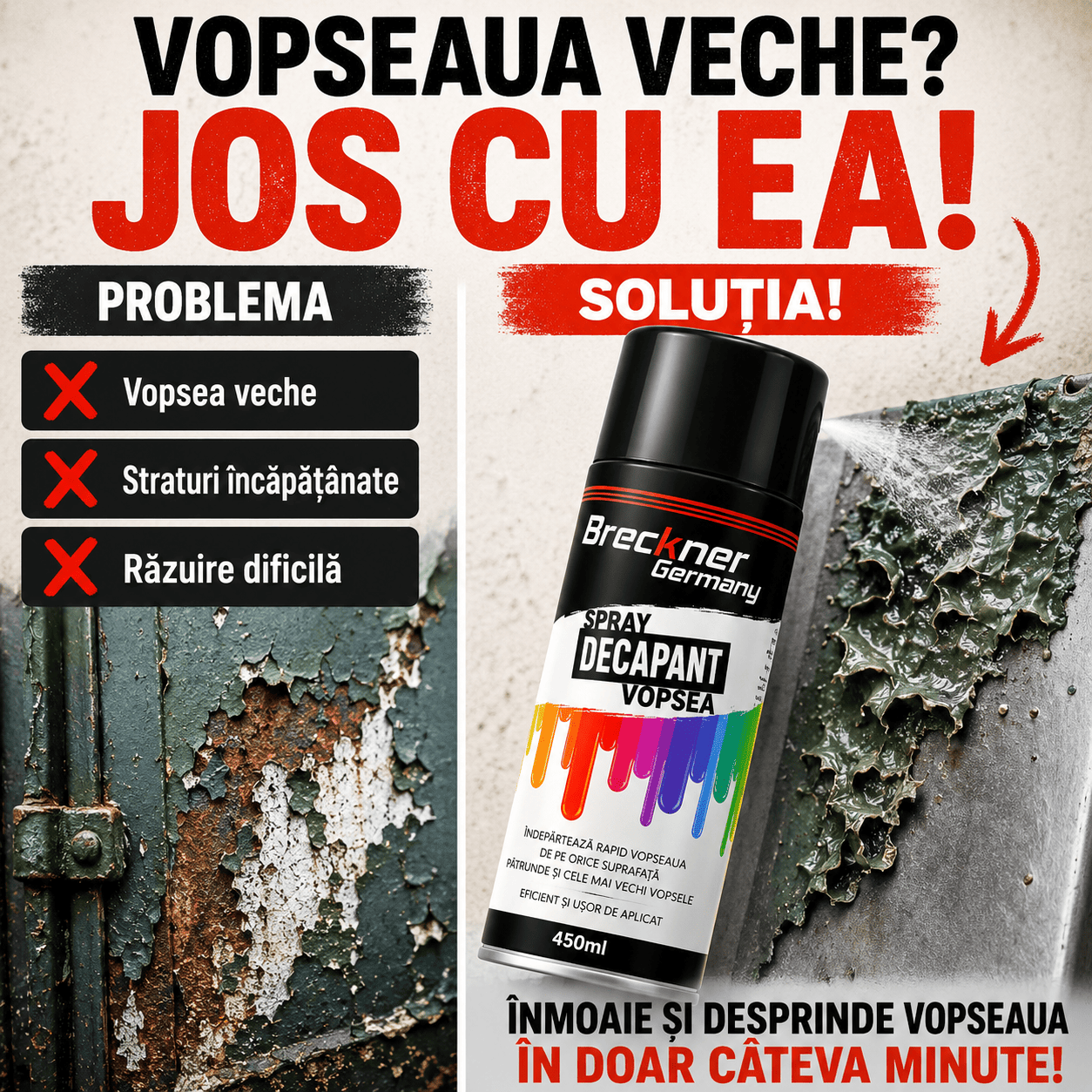 Spray Decapant pentru Îndepărtarea Rapidă a Vopselei – 450 ml