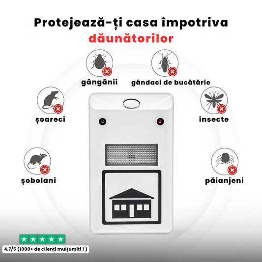 Dispozitiv cu ultrasunete anti-insecte și rozătoare