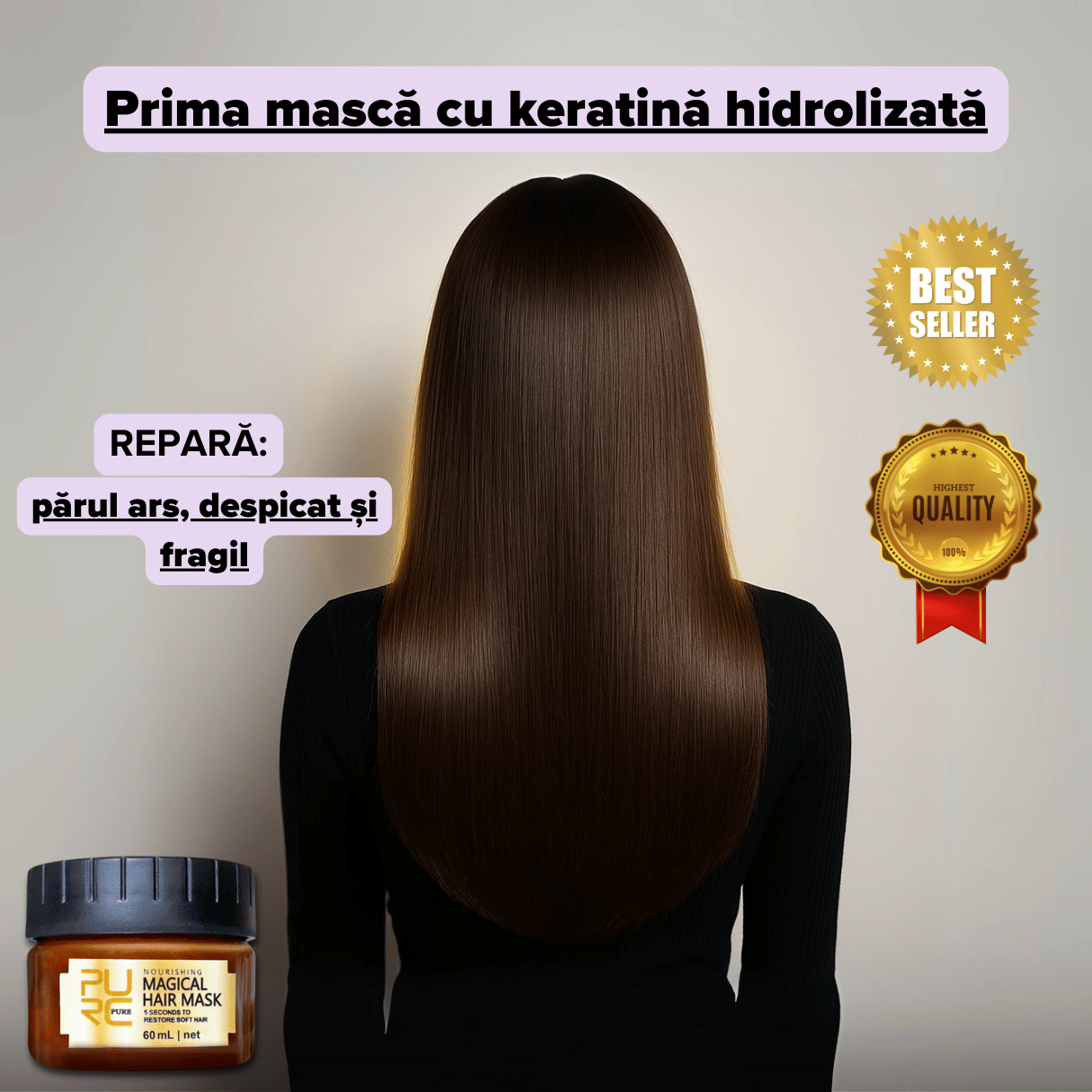 Mască reparatoare cu keratină hidrolizată - Keralia™