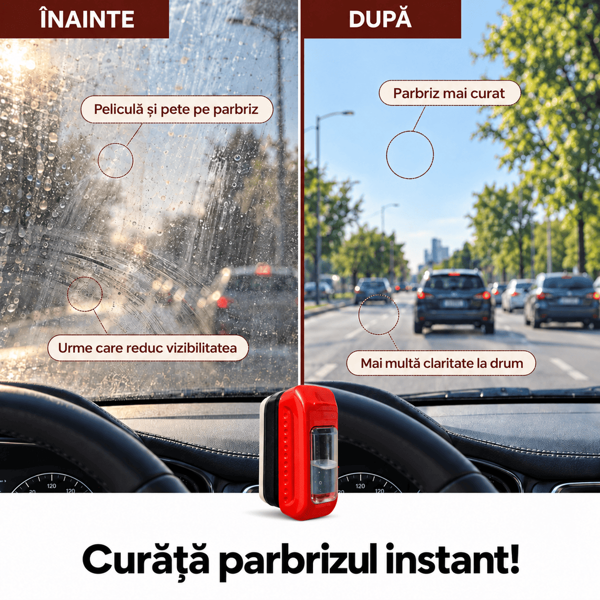 Perie curățare parbriz instant - ParbrizPro™