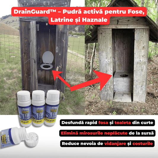 DrainGuard™ – Pudră Activă pentru Fose, Latrine și Haznale - 100g