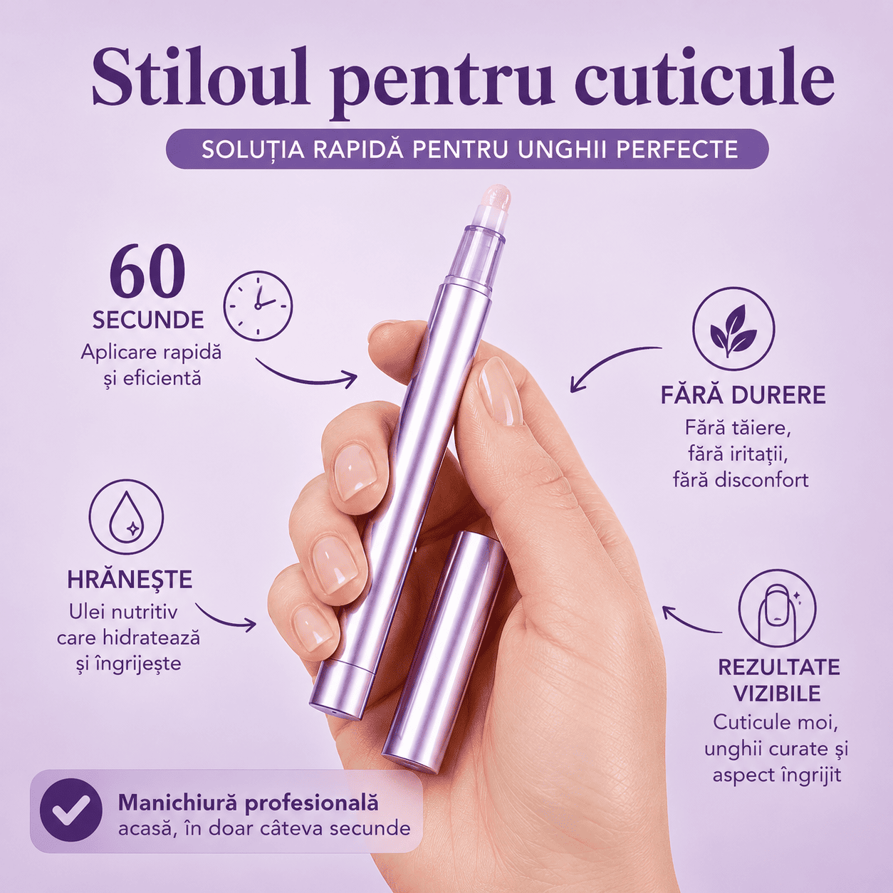 Stilou Ceramic 3 în 1 pentru Îngrijirea Cuticulelor