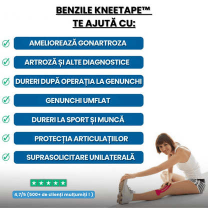 Benzi kinesiologice pentru genunchi - KneeTape™