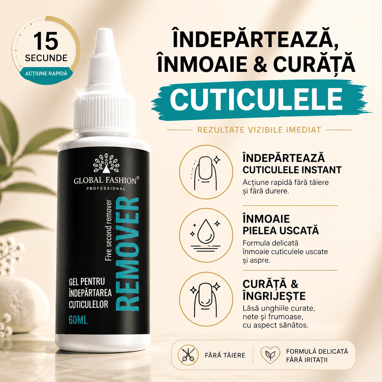 Gel Profesional Pentru Îndepărtarea Cuticulelor - 60ml