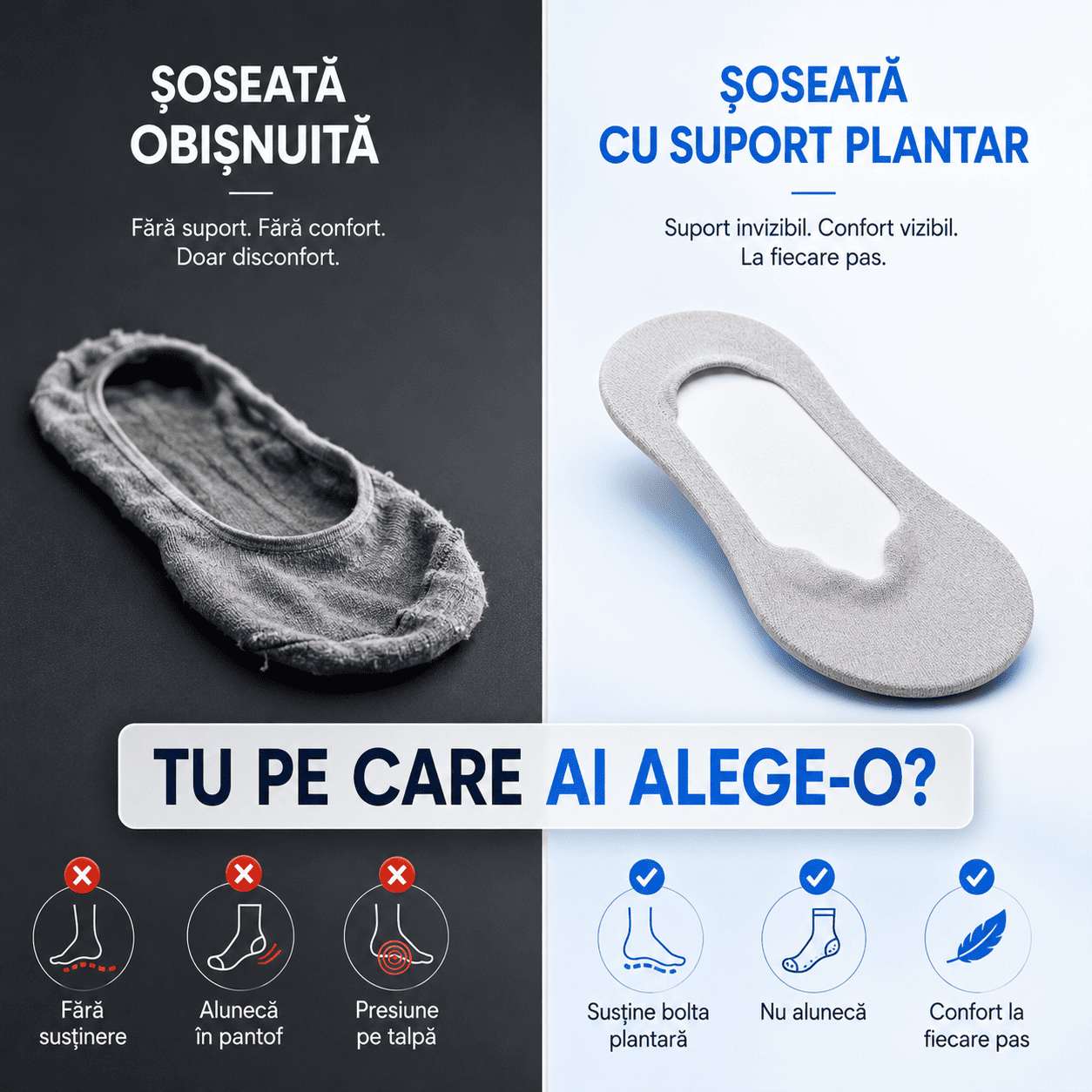 Șosete Ortopedice pentru Călcâi și Talpă - mărime universală