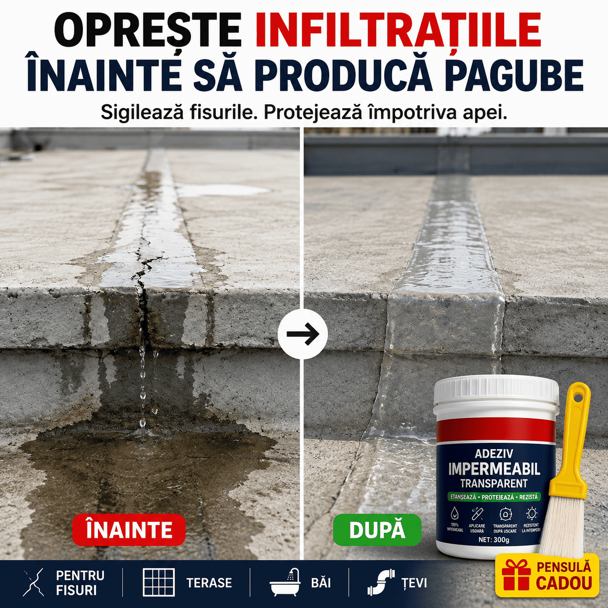 Adeziv Impermeabil Transparent – 300g