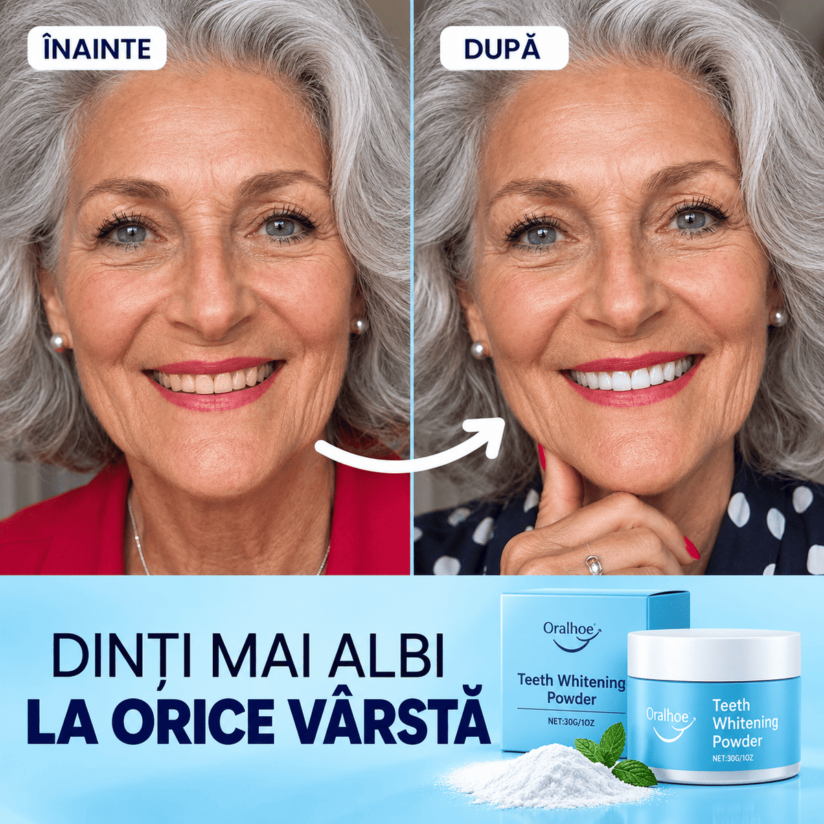 Pudră pentru Albirea și Curățarea Dinților