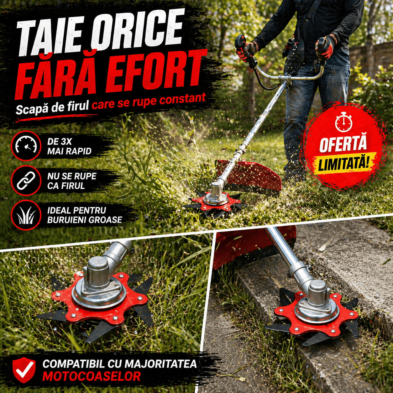 Disc Motocoasă 6 Lame din Oțel