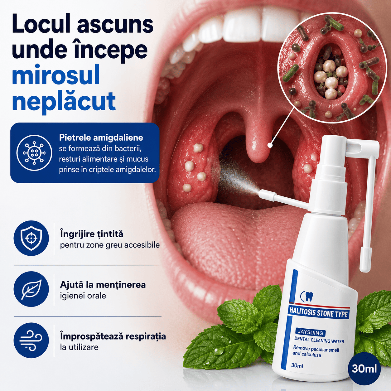 Spray Anti-Halitoză pentru Respirație Proaspătă
