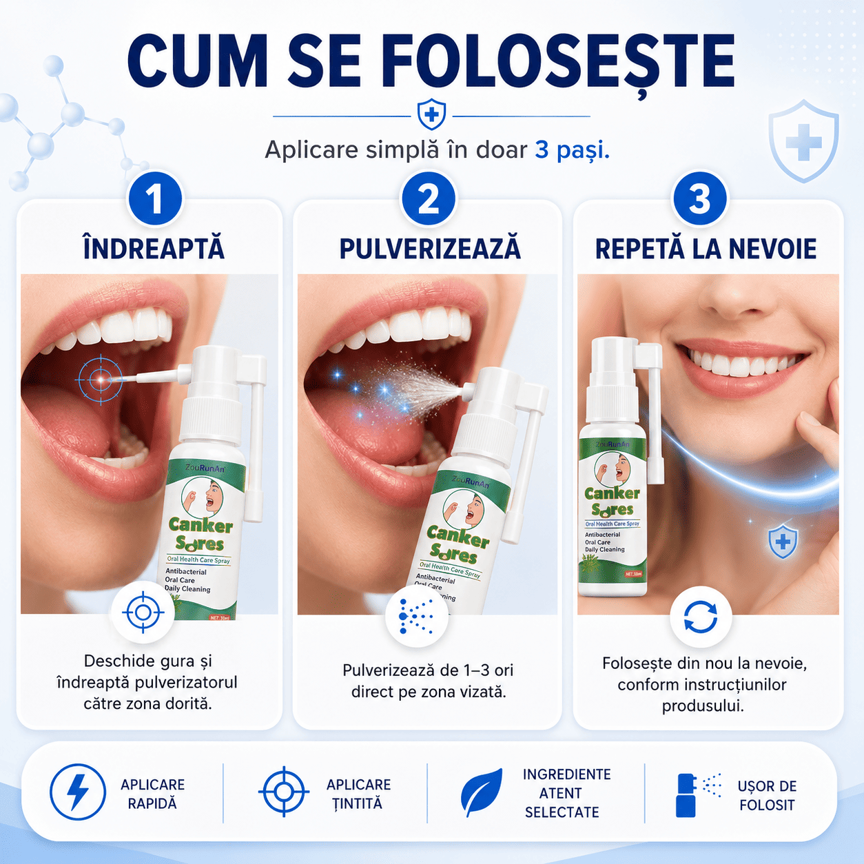 Spray Oral pentru Afte și Disconfort Bucal
