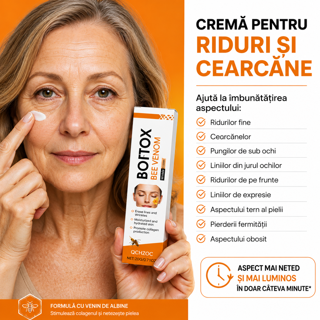 Cremă pentru Cearcăne și Riduri cu Efect Instant