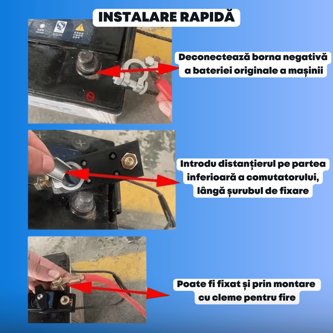 Comutator deconectare rapidă baterie 12V/24V - PowerCut™