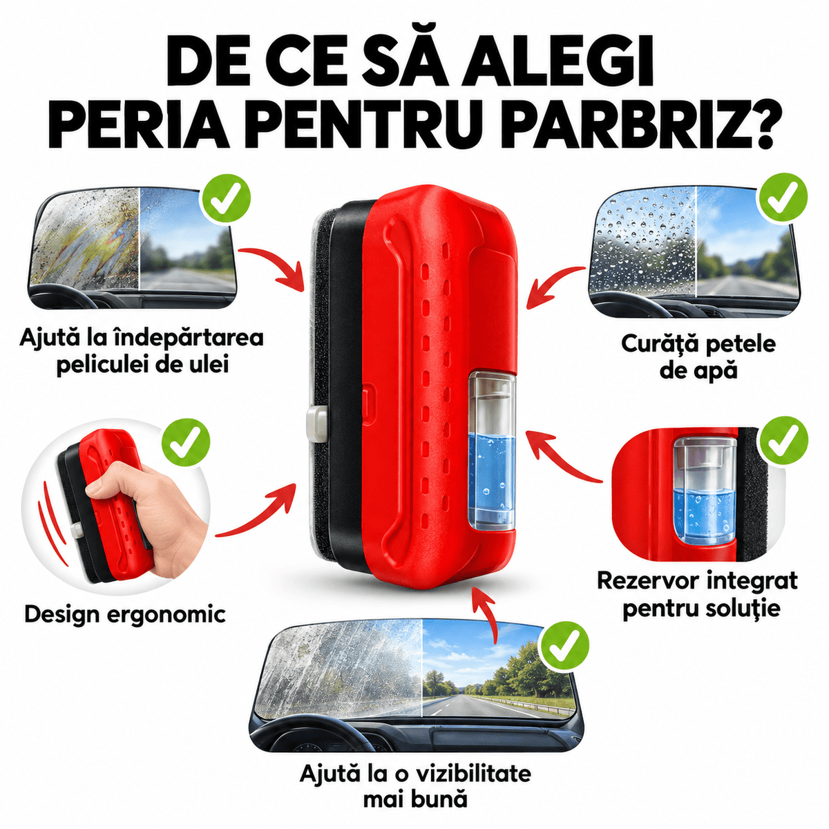 Perie curățare parbriz instant - ParbrizPro™