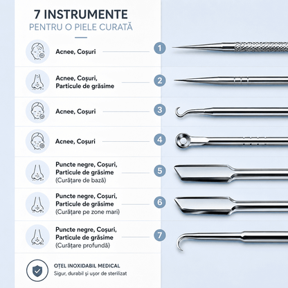 Kit Profesional 7 în 1 pentru Curățarea Porilor - PORACLEAN™