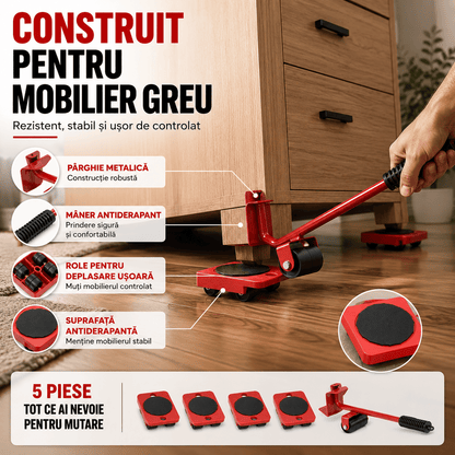 Kit pentru Ridicarea și Mutarea Mobilei Grele