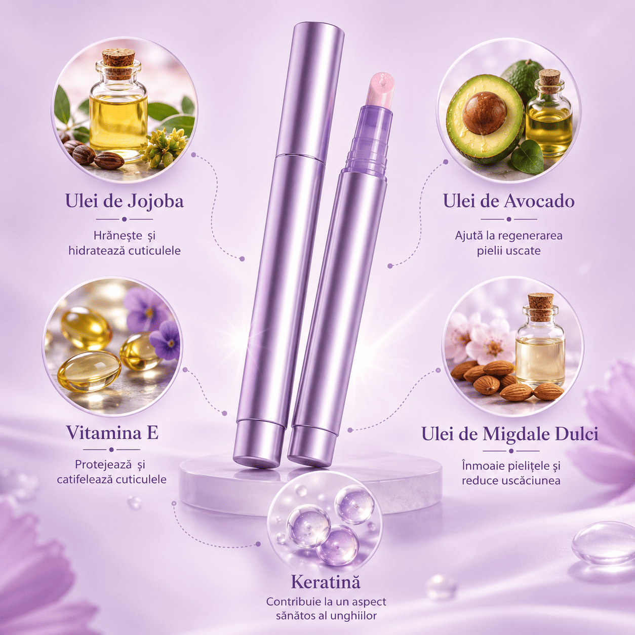 Stilou Ceramic 3 în 1 pentru Îngrijirea Cuticulelor