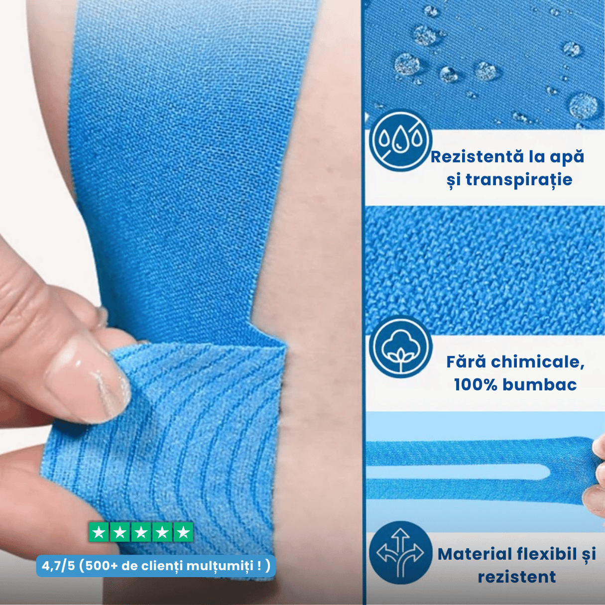 Benzi kinesiologice pentru genunchi - KneeTape™