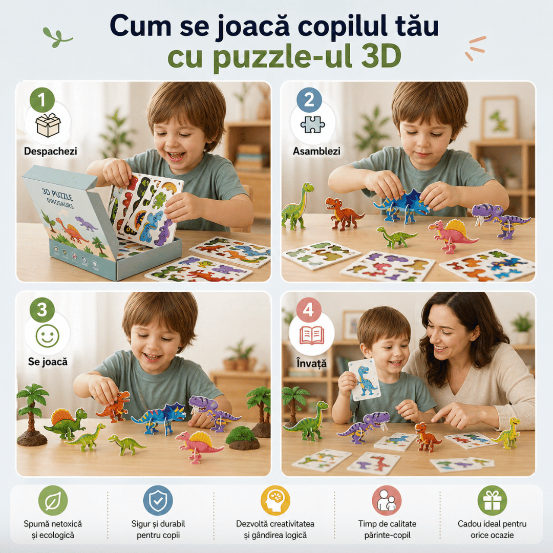 Set 25 Puzzle 3D Educativ pentru Copii