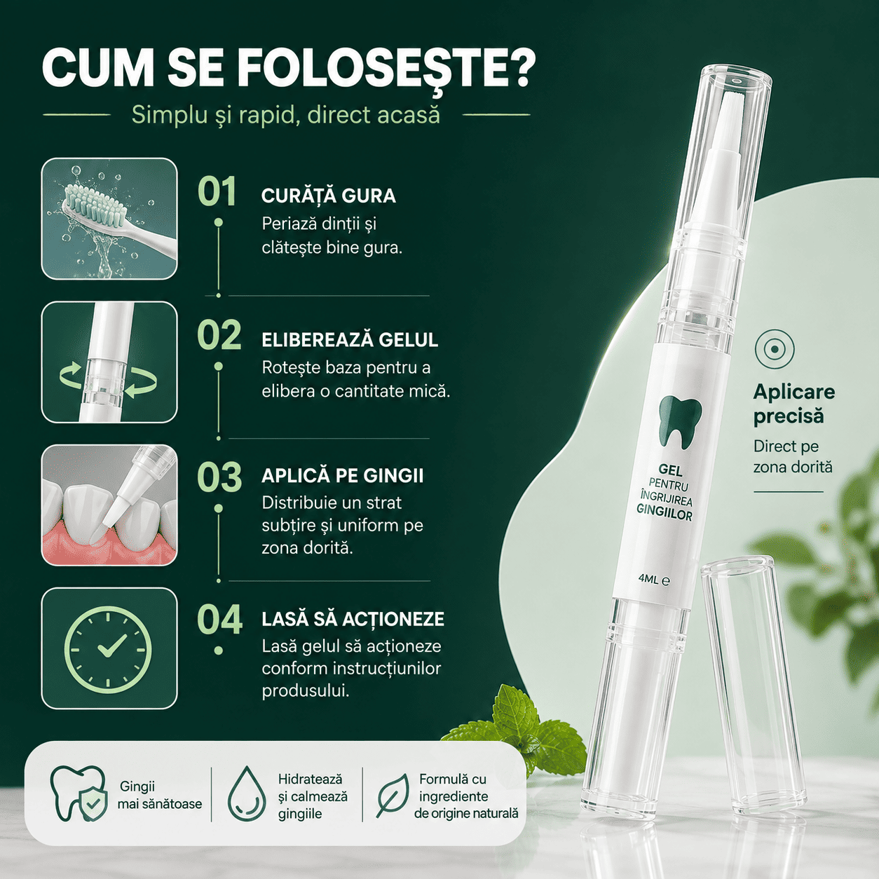 Gel pentru Îngrijirea și Revitalizarea Gingiilor