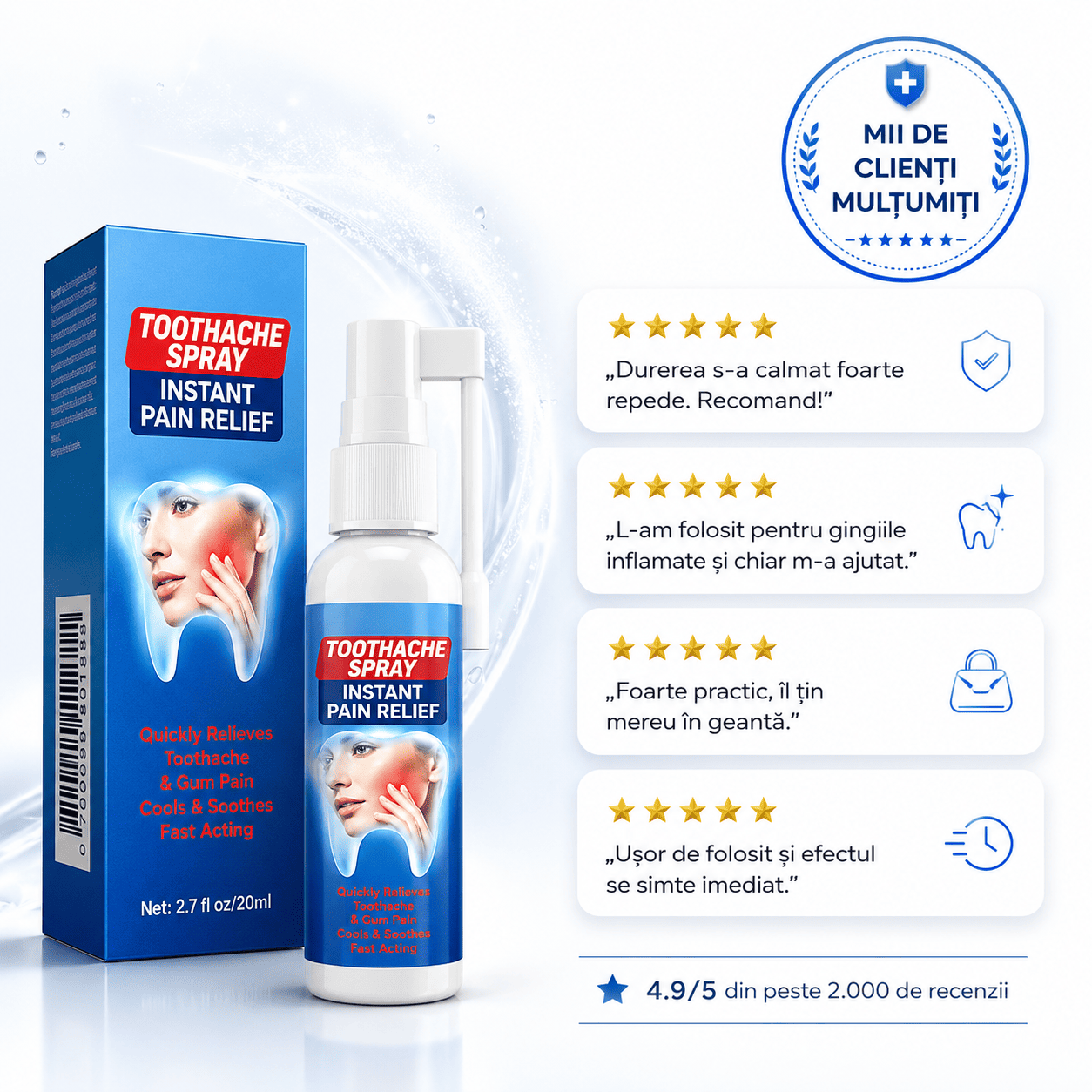 Spray Calmant pentru Dureri Dentare