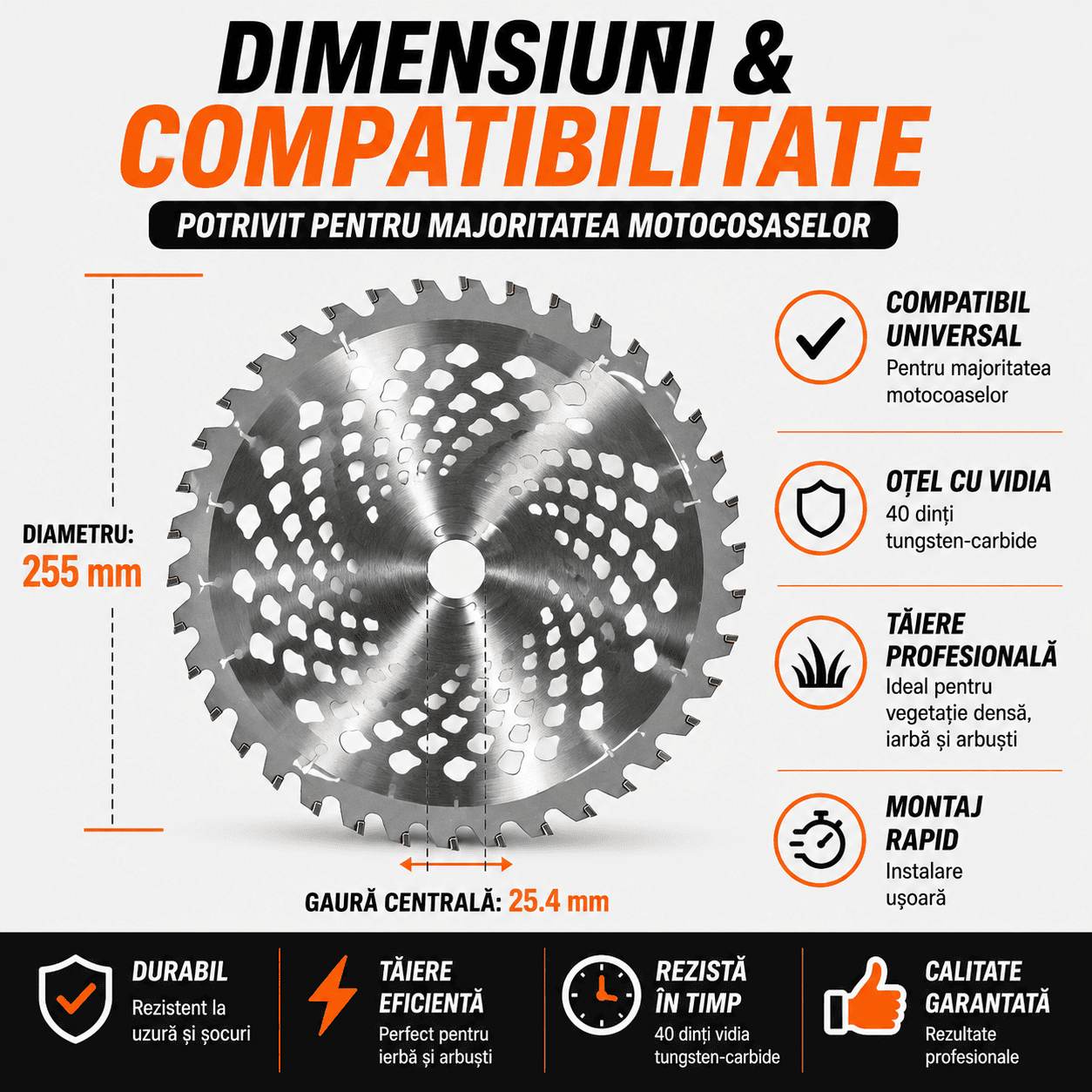 Disc Vidia 40 Dinți - 255 x 25.4 x 40T
