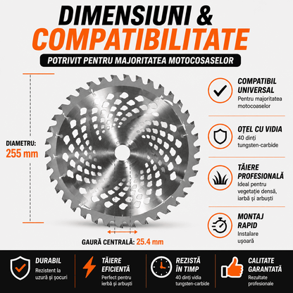 Disc Vidia 40 Dinți - 255 x 25.4 x 40T