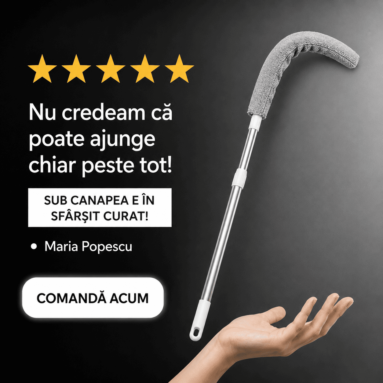 Perie Telescopică pentru Curățarea Spațiilor Greu Accesibile