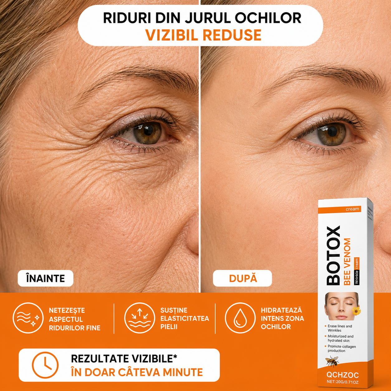 Cremă pentru Cearcăne și Riduri cu Efect Instant