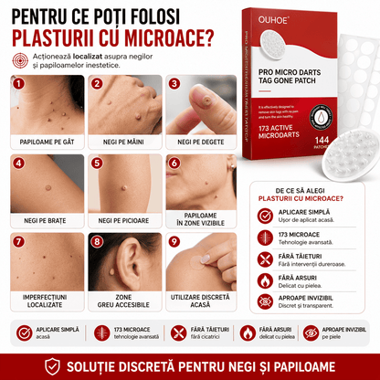 Plasturi pentru Eliminarea Negilor și Alunițelor - 144 plasturi
