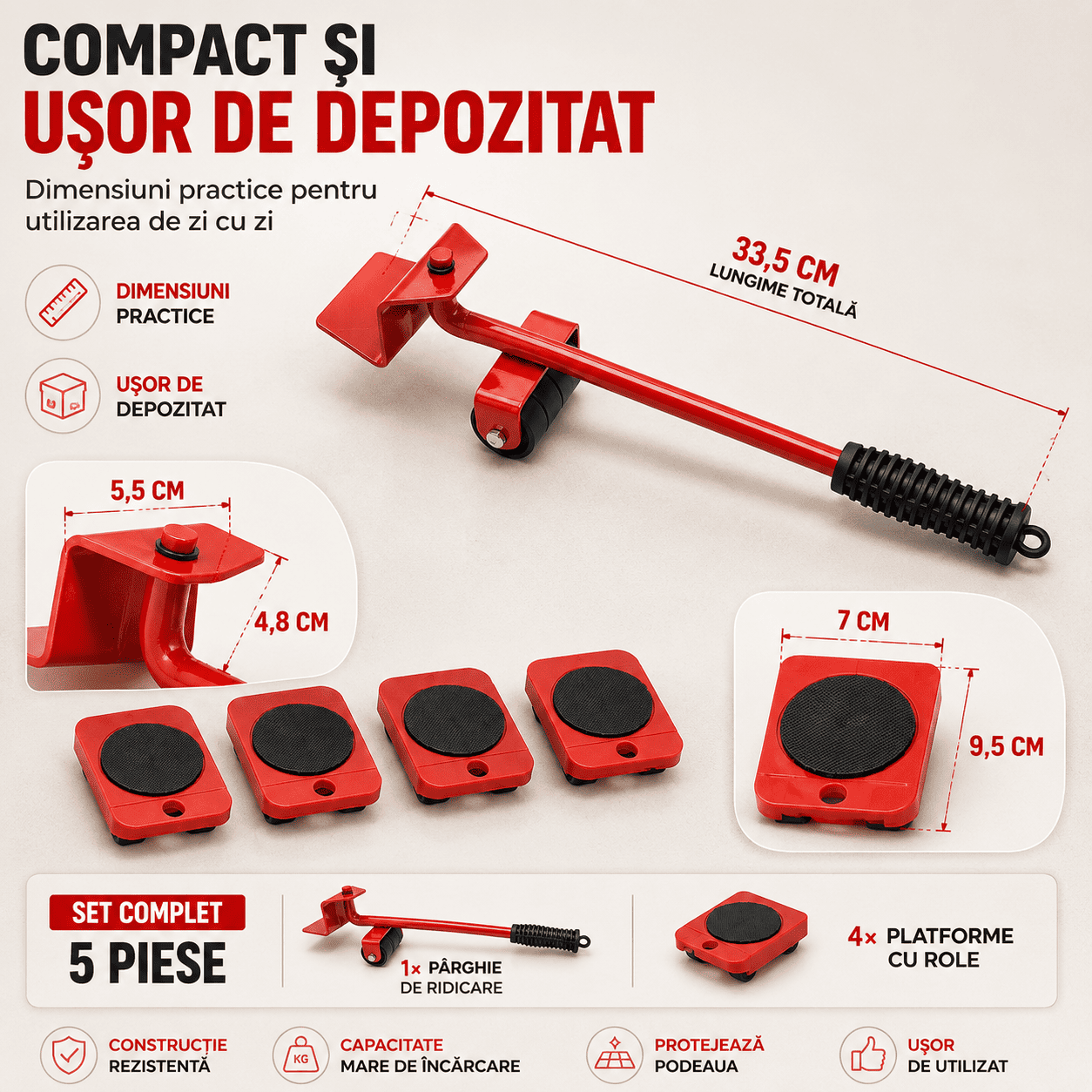 Kit pentru Ridicarea și Mutarea Mobilei Grele