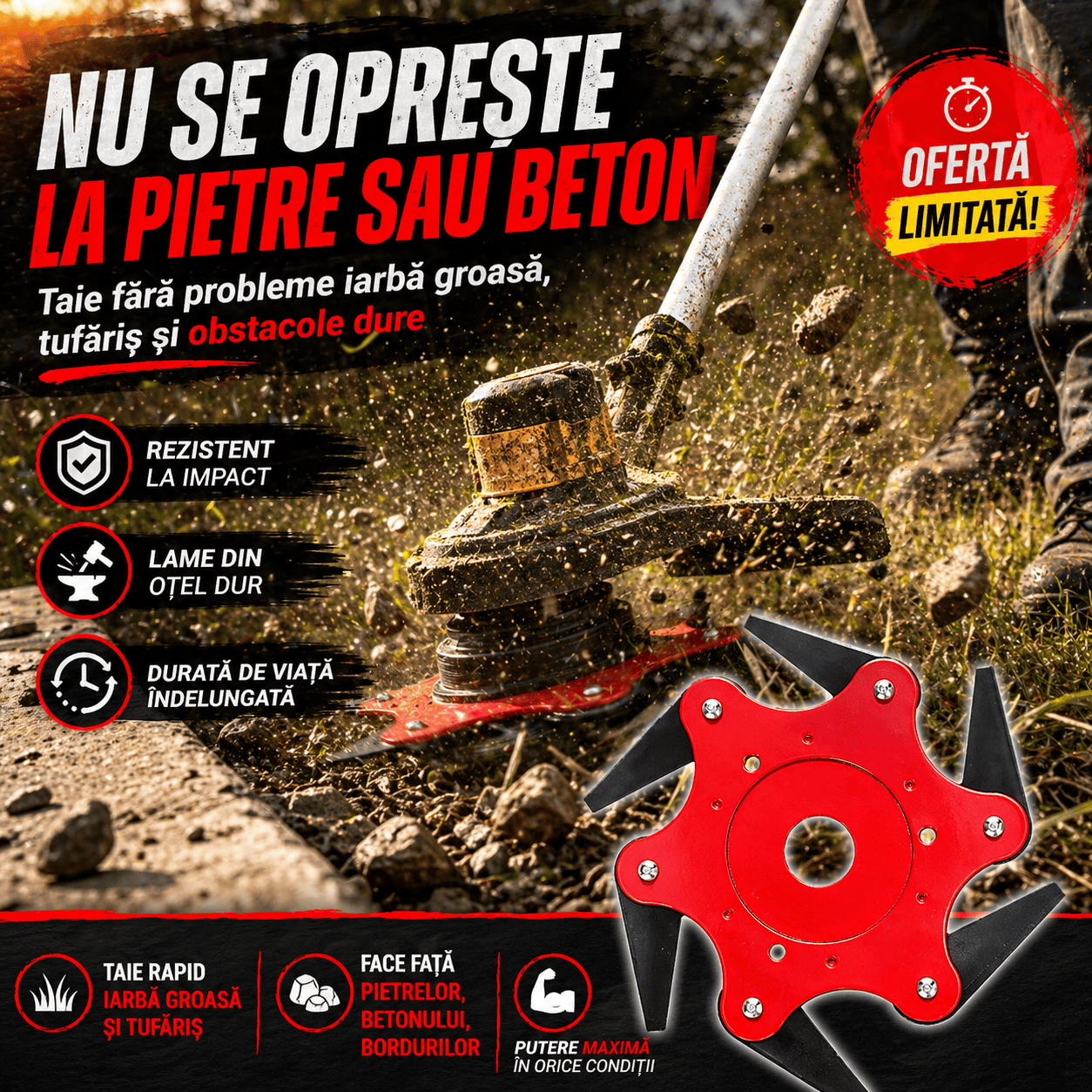 Disc Motocoasă 6 Lame din Oțel
