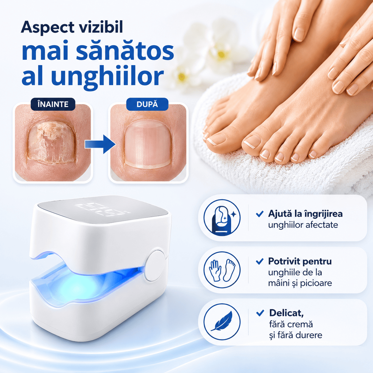 Dispozitiv pentru Îngrijirea Unghiilor cu Lumină Albastră