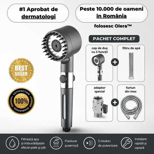 Cap de duș cu filtru și adaptor special
