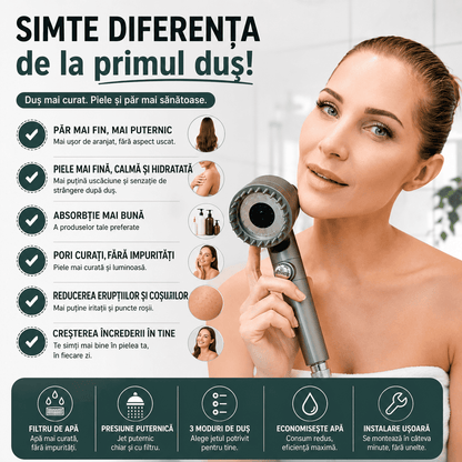 Cap de duș cu filtru și adaptor special